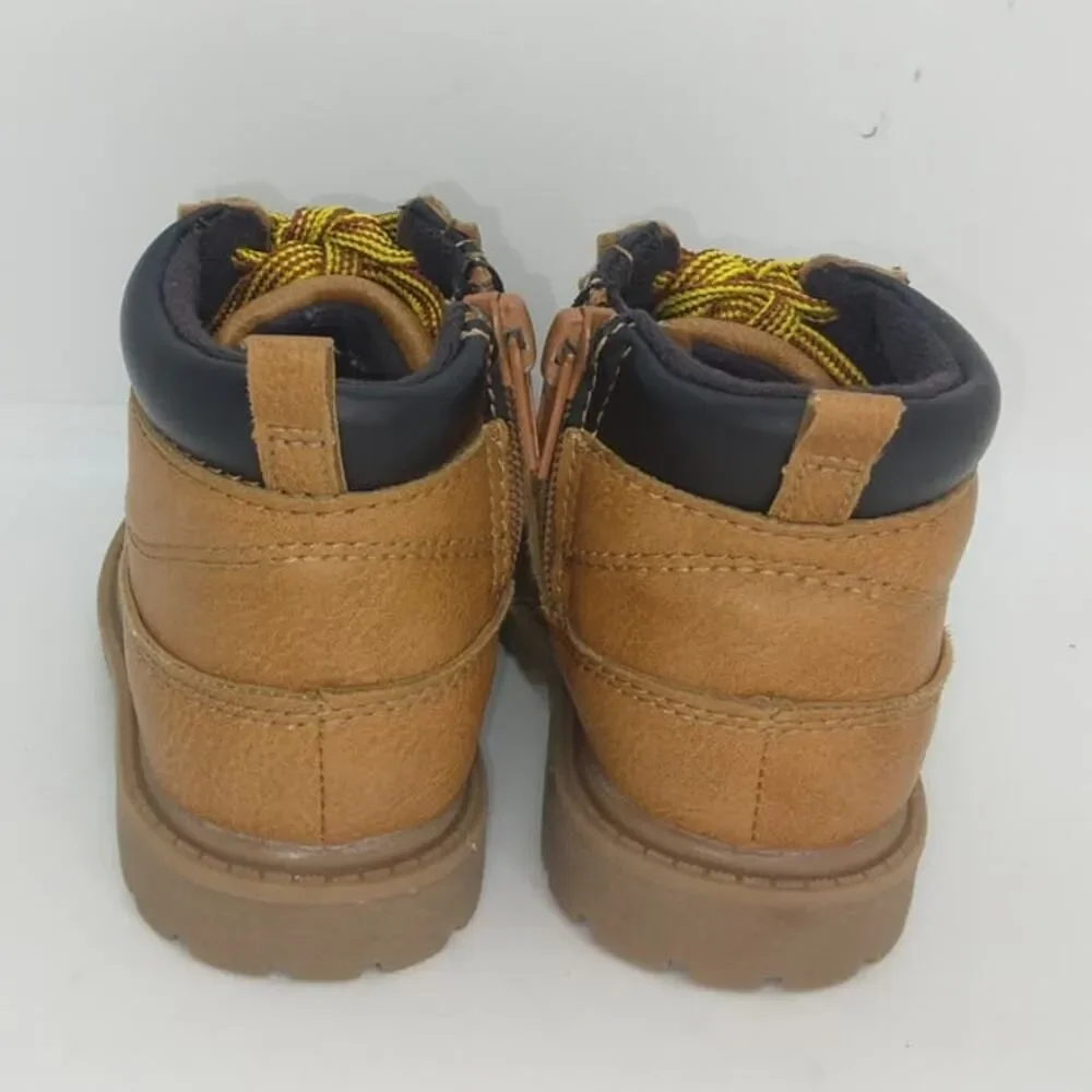 CARTERS Toddler Boys Leather Trail Hiking Sneakers w/Side Zippers - Size: 6M